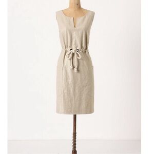 Anthropologie | Maeve Flaxen Shimmer Linen Dress 8